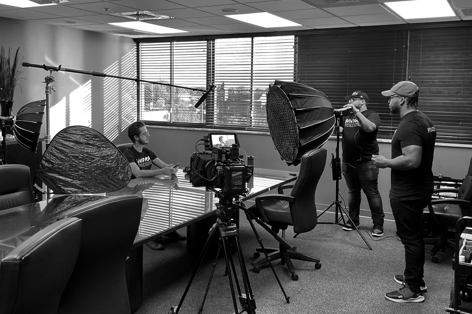 Interview setup for faculty and student video production